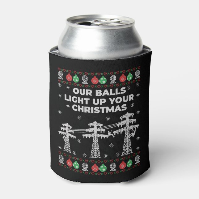 Rafraîchisseur Pour Canette Lineman Noël Nos balles s'allument (Can devant)