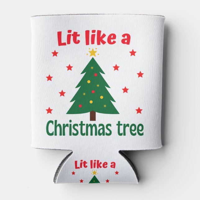 Rafraîchisseur Pour Canette Lit Comme Un Arbre De Noël Noël (Devant)