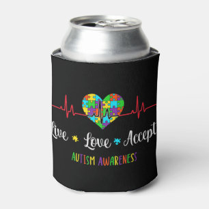 Rafraîchisseur Pour Canette Live Love Accepter Sensibilisation sur l'autisme M