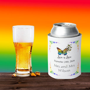 Rafraîchisseur Pour Canette Love is Love Rainbow Theme Mariage