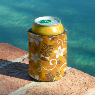 RAFRAÎCHISSEUR POUR CANETTE LUAU TIKI MOTIF (ORANGE)