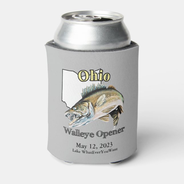 Rafraîchisseur Pour Canette Lumière d'ouverture de l'Ohio Walleye sur mesure (Can Dos)