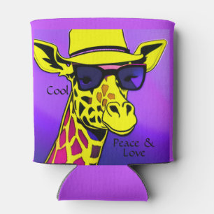Rafraîchisseur Pour Canette Lunettes de soleil Giraffe cool Paix & Amour