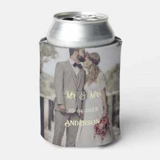 Rafraîchisseur Pour Canette M. et Mme ajoutent la date de la photo de mariage 