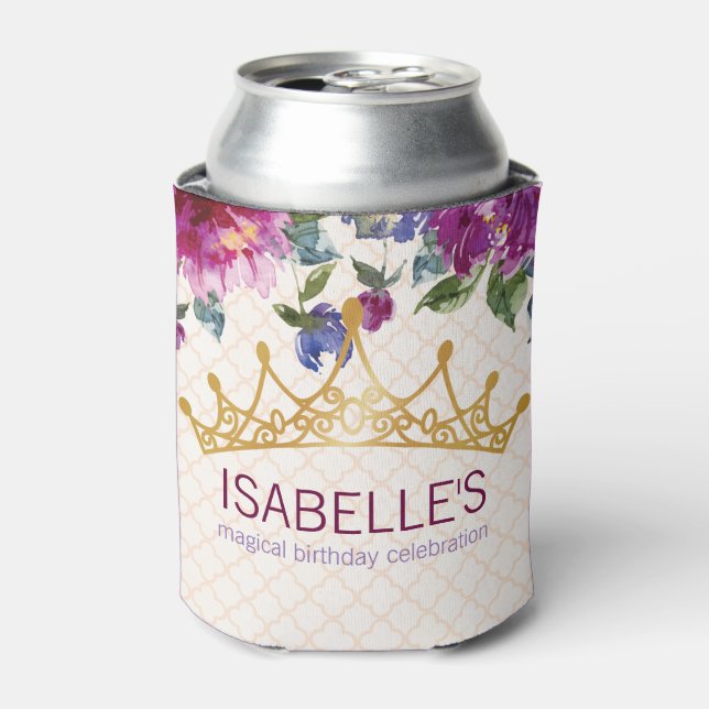 Rafraîchisseur Pour Canette Magique Couronne Floral Chic Design d'anniversaire (Can devant)