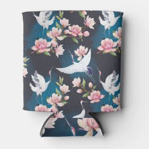 Rafraîchisseur Pour Canette Magnolia Grue Rouge : Aquarelle Japonaise.