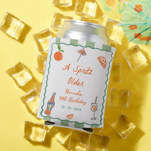 Rafraîchisseur Pour Canette Main Tirée Un Spritz Anniversaire Fête (Été in situ)