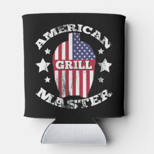 RAFRAÎCHISSEUR POUR CANETTE MAÎTRE GRILL AMÉRICAIN - DRAPEAU KAMADO USA