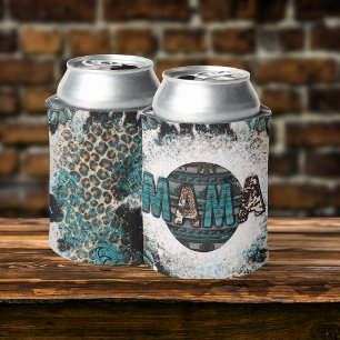 Rafraîchisseur Pour Canette Mama Leopard Cow Turquoise sublimation