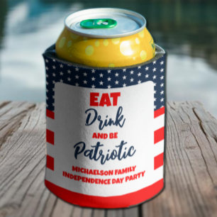 Rafraîchisseur Pour Canette Mangez Un Verre Et Soyez Patriotique 4 juillet