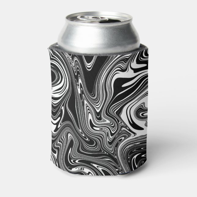 Rafraîchisseur Pour Canette Marbre Abstrait noir et blanc liquide (Can Dos)