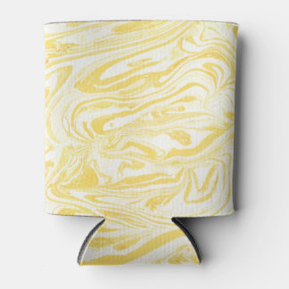 Rafraîchisseur Pour Canette Marbre jaune élégant : Texture dessinée à la main