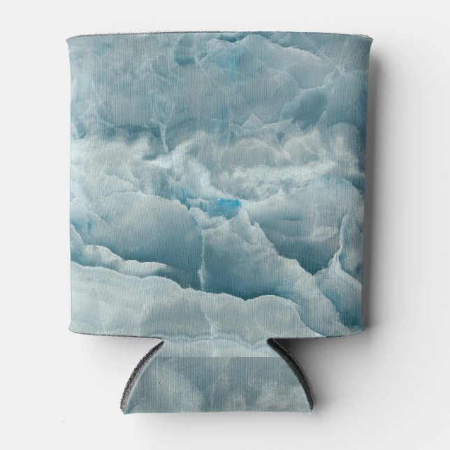 Rafraîchisseur Pour Canette Marbre onyx bleu, texture abstraite. (Devant)