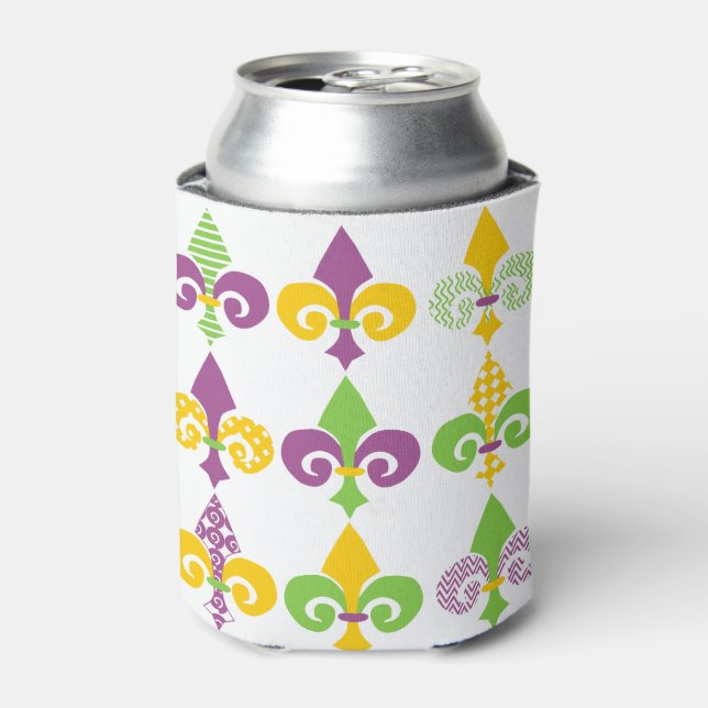 Rafraîchisseur Pour Canette Mardi Gras Fleur de Lis (Can devant)