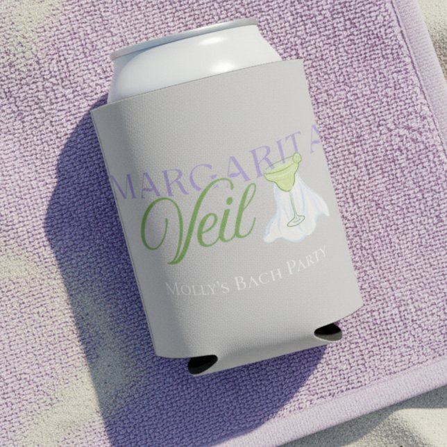 Rafraîchisseur Pour Canette Margarita Veil - Fun Bachelorette Party (Spice up the party with this playful “Margarita Veil” can cooler!)