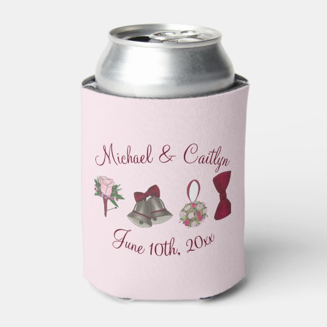 Rafraîchisseur Pour Canette Mariage Bells Boutonniere Bouquet Bowtie (Can devant)