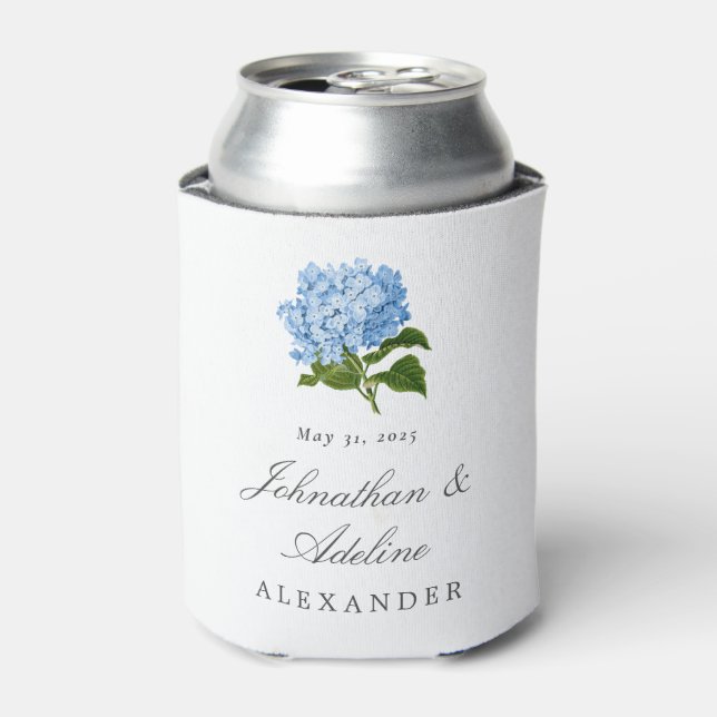 Rafraîchisseur Pour Canette Mariage Blue Hydrangea (Can devant)