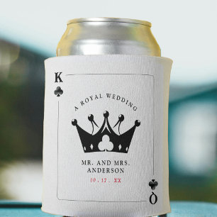 Rafraîchisseur Pour Canette Mariage de carte de poker King & Queen of Clubs Ca