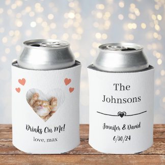 Rafraîchisseur Pour Canette Mariage de chat photo Coeur personnalisé