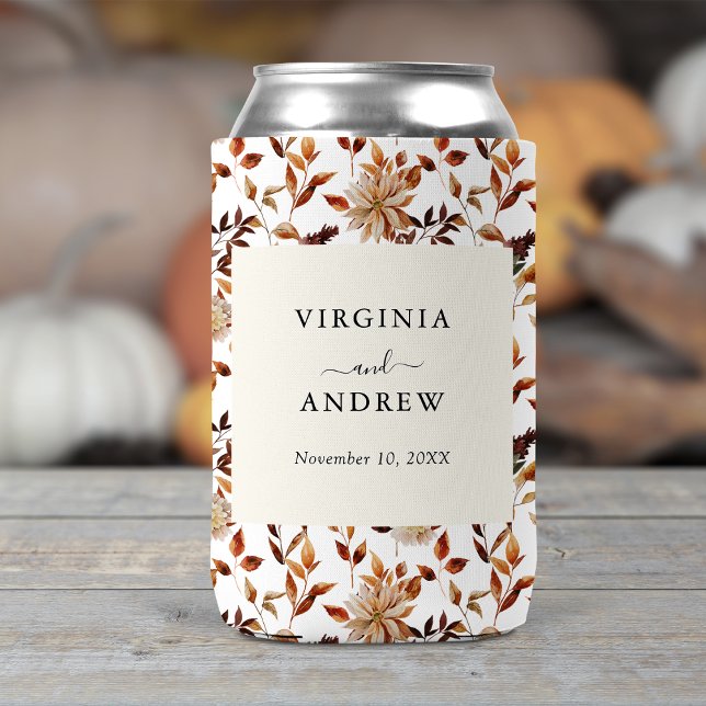 Rafraîchisseur Pour Canette Mariage de Fleur sauvage Boho rustique Can Cooler (Rustic Boho Autumn Wildflower Wedding Can Cooler by Painted Paperie
)