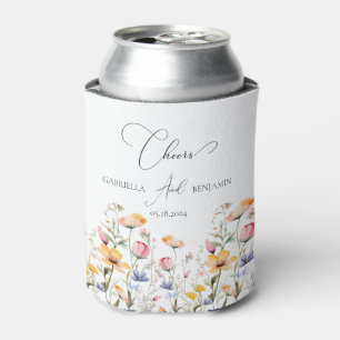Rafraîchisseur Pour Canette Mariage de Fleur sauvage de prairie aquarelle