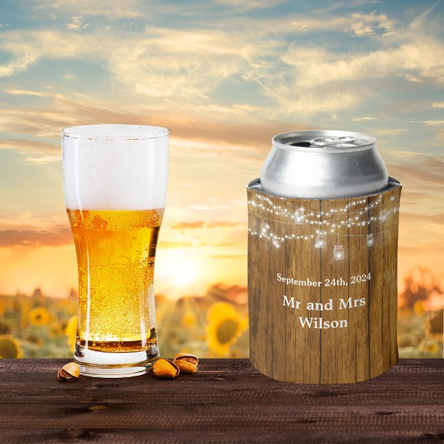 Rafraîchisseur Pour Canette Mariage de suspension en bois rustique Mason Jar (Créateur téléchargé)