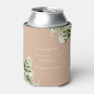 Rafraîchisseur Pour Canette Mariage Élégant Floral Végétal Tan