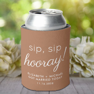 Rafraîchisseur Pour Canette Mariage Favor Sip Sip Hooray Terracotta