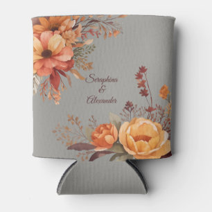 Rafraîchisseur Pour Canette Mariage Floral Rustique Aquarelle d'Automne