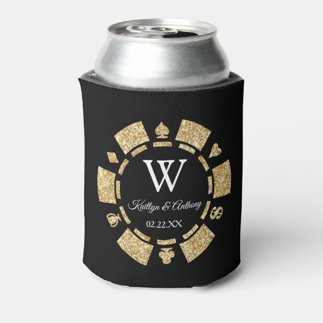 Rafraîchisseur Pour Canette Mariage Gold Parties scintillant Poker Chip Casino (Can Dos)