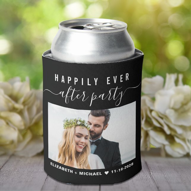 Rafraîchisseur Pour Canette Mariage Happy Jamais Après La Photo Du Parti Perso (Créateur téléchargé)