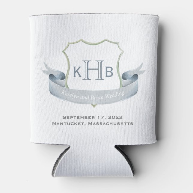 Rafraîchisseur Pour Canette Mariage Monogram Crest Logo Classic Can Cooler (Devant)