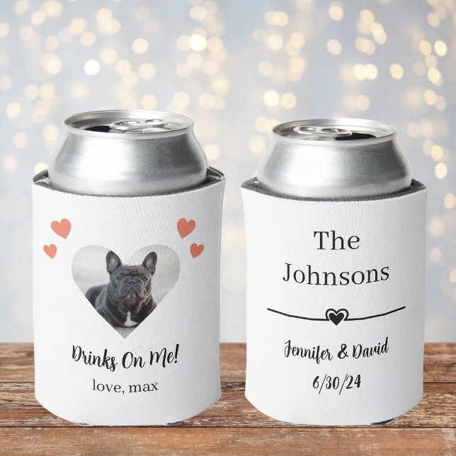 Rafraîchisseur Pour Canette Mariage photo de chien de coeur personnalisé (Créateur téléchargé)
