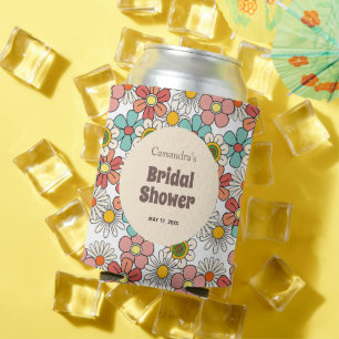 Rafraîchisseur Pour Canette Mariage rétro hippie groovy fleurs douche