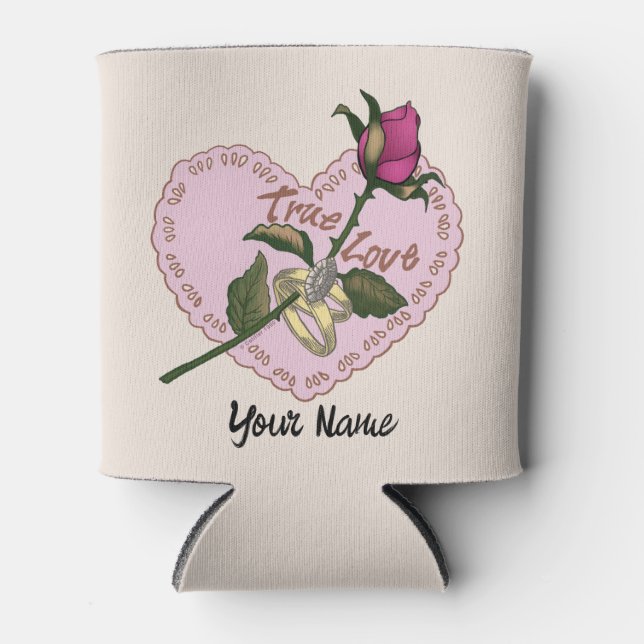 Rafraîchisseur Pour Canette Mariage Rose True Love (Devant)