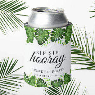 Rafraîchisseur Pour Canette Mariage Tropical Sip Sip Hourra