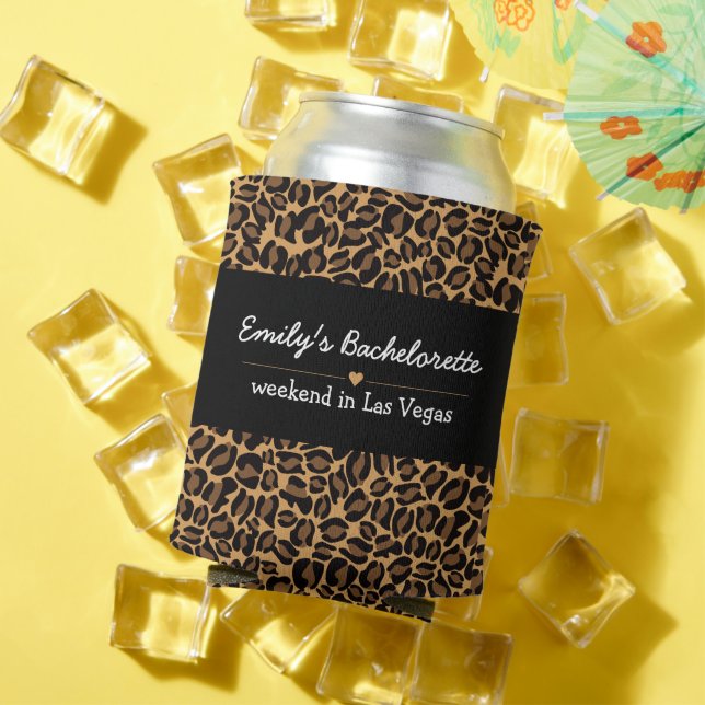 Rafraîchisseur Pour Canette Mariée Bachelorette Boujee Tendance Imprimé Léopar (Été in situ)