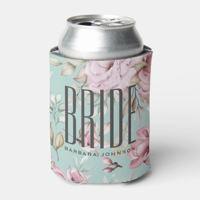Rafraîchisseur Pour Canette Mariée florale rose (Can devant)