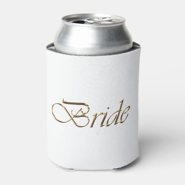 Rafraîchisseur Pour Canette Mariée or blanc calligraphie élégante chic (Can devant)