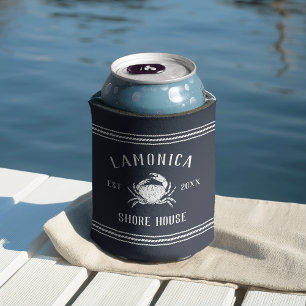 Rafraîchisseur Pour Canette Marine Crabe rustique Maison de rivage personnalis