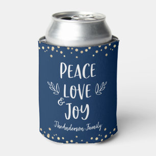 Rafraîchisseur Pour Canette Marine Gold Dots Paix Amour Joie Typographie moder