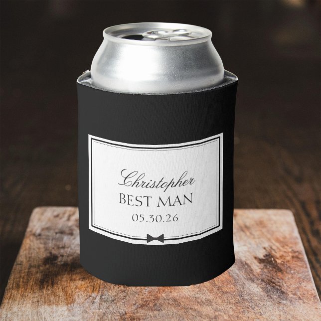Rafraîchisseur Pour Canette Masculine classique personnalisée Bowtie Best Man (Créateur téléchargé)
