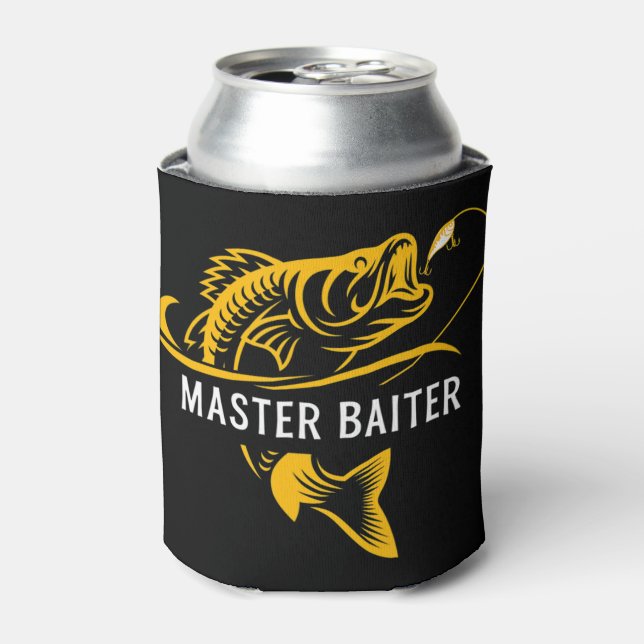 Rafraîchisseur Pour Canette Master Baiter - Funny Fishing T-ShirtLéger, (Can devant)