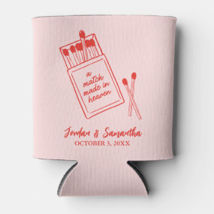 Rafraîchisseur Pour Canette Match Fabriqué en Ciel Rouge & Rose Mariage Faveur