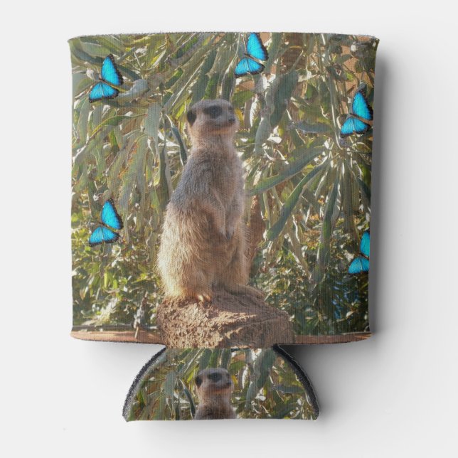 Rafraîchisseur Pour Canette Meerkat Et Papillons, (Devant)