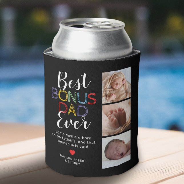 Rafraîchisseur Pour Canette Meilleur Bonus Papa Stepfather 6 Photo Can Cooler (Créateur téléchargé)