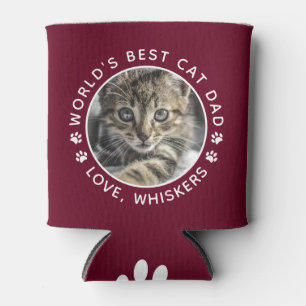 Rafraîchisseur Pour Canette Meilleur Chat Papa Empreintes de pattes Personnali