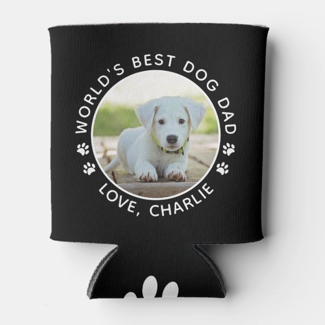 Rafraîchisseur Pour Canette Meilleur Chien Papa Amusant Personnalisé Animaux d (Devant)