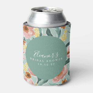 Rafraîchisseur Pour Canette Menthe Sauge Rose Floral Script Mariage Sur Mesure