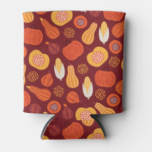 Rafraîchisseur Pour Canette Merci Citrouille Brown Motif sans Seamless.